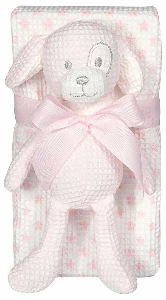 Κουβέρτα Βρεφική Με Παιχνίδι 8857 White-Pink Greenwich Polo Club Αγκαλιάς 75x100cm 100% Βαμβάκι