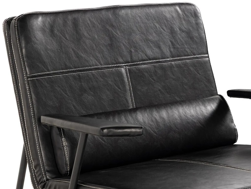 Πολυθρόνα Troy 104, Καφέ, 85x75x76cm, Οικολογικό δέρμα, Πόδια: Μεταλλικά