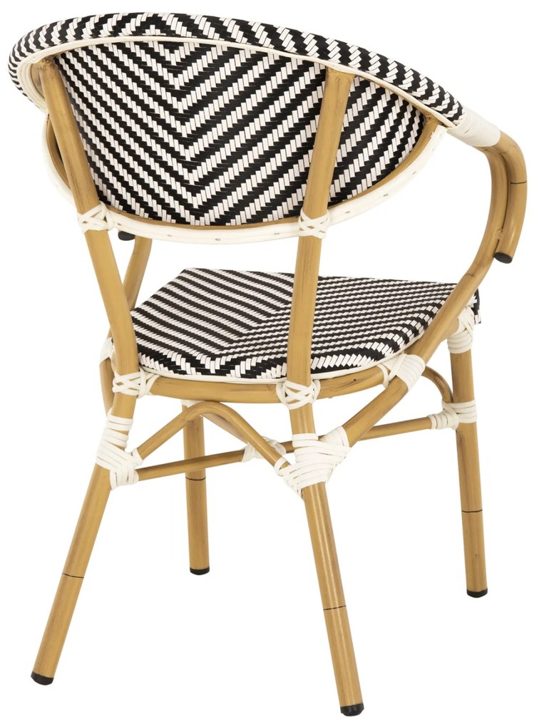 Πολυθρόνα Bamboo Look Μαύρο-Λευκό 57x55x82 Εκ.