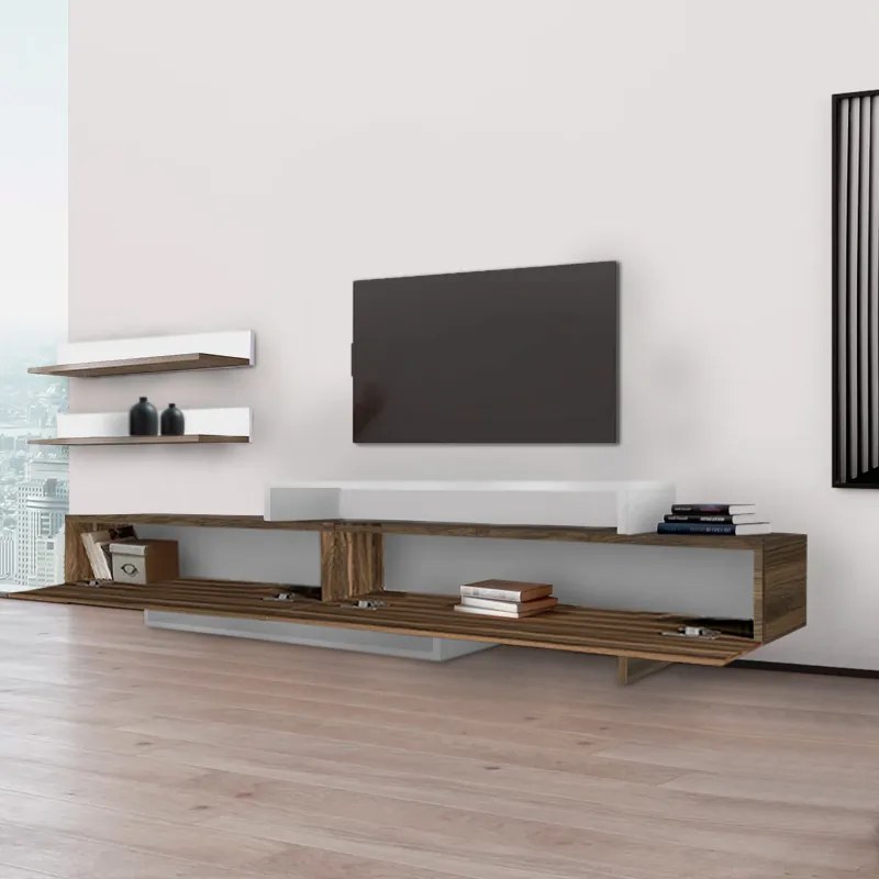 ΕΠΙΠΛΟ ΤΗΛΕΟΡΑΣΗΣ NIRVANA MEGAPAP ΧΡΩΜΑ ΚΑΡΥΔΙ - ΛΕΥΚΟ 180X31,3X41,7ΕΚ.
