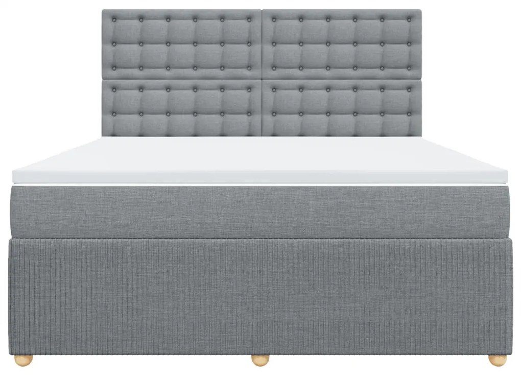 ΚΡΕΒΑΤΙ BOXSPRING ΜΕ ΣΤΡΩΜΑ ΑΝΟΙΧΤΟ ΓΚΡΙ 180X200 ΕΚ. ΥΦΑΣΜΑΤΙΝΟ 3294449