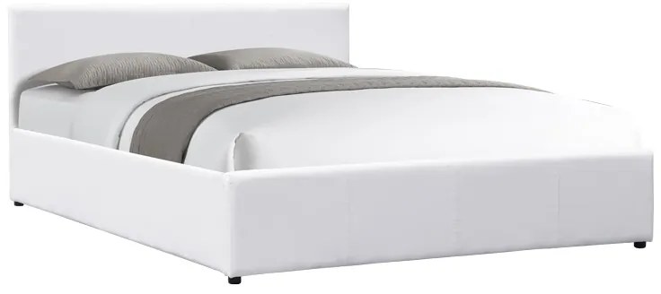 Κρεβάτι Dellia  με αποθηκευτικό χώρο pu λευκό 150x200εκ
