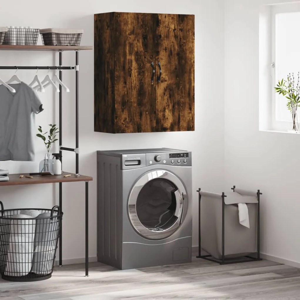 Ντουλάπι Τοίχου Καπνιστή Δρυς 69,5 x 34 x 90 εκ. Επεξεργ. Ξύλο