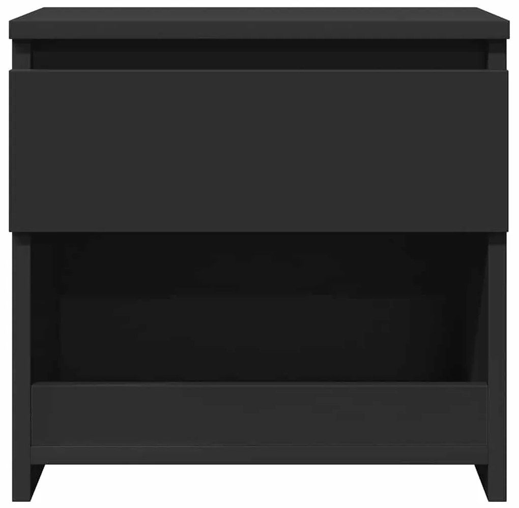 vidaXL Κομοδίνο Μαύρο 40 x 30 x 39 εκ. από Επεξ. Ξύλο