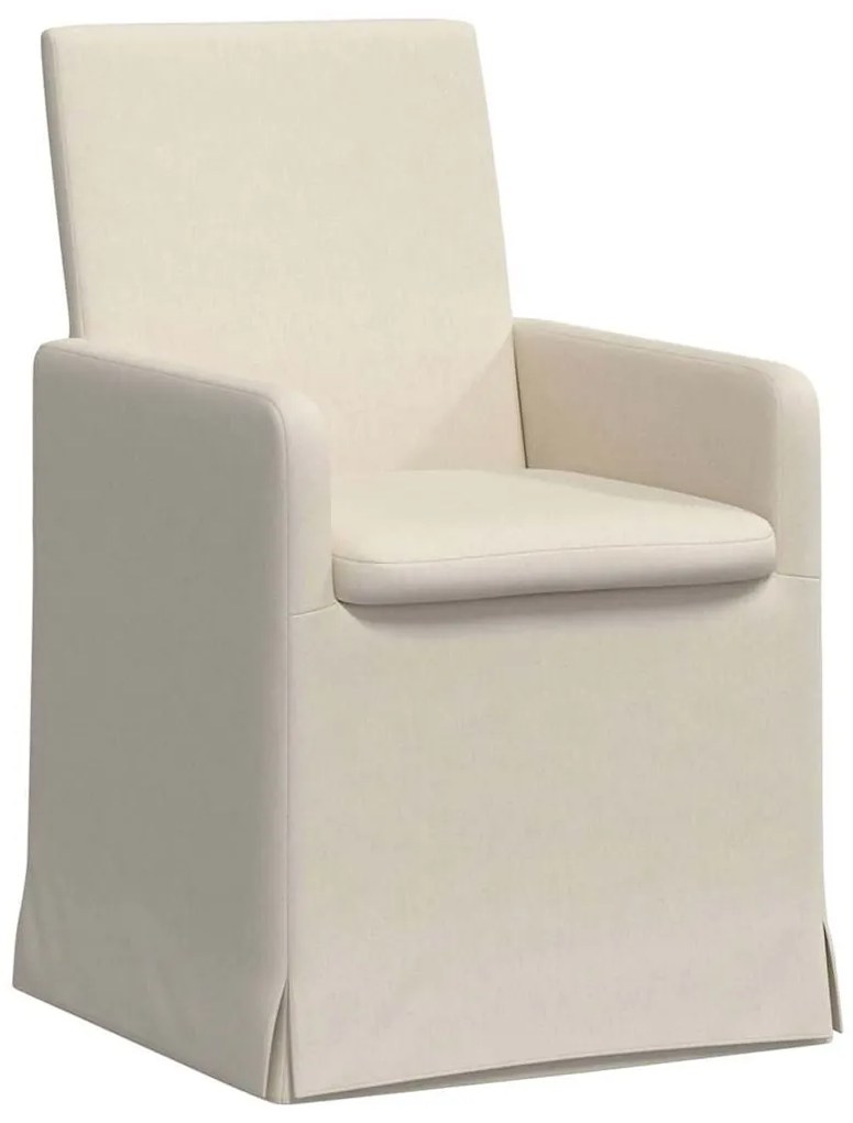 vidaXL Καρέκλες φαγητού με τροχούς 2 pcs Μπεζ 57 x 67 x 95 εκ Λινό