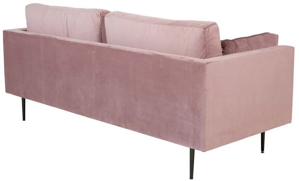 Καναπές Dallas 101, Αριθμός θέσεων: 3, Μαύρο, Dusty pink, 203x86x84cm, Ταπισερί, Πόδια: Μέταλλο | Epipla1.gr