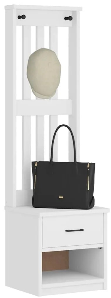 vidaXL Δέντρο χωλ SANDNES Λευκό 45x40x159,5 εκ. Πεύκο μασίφ ξύλο