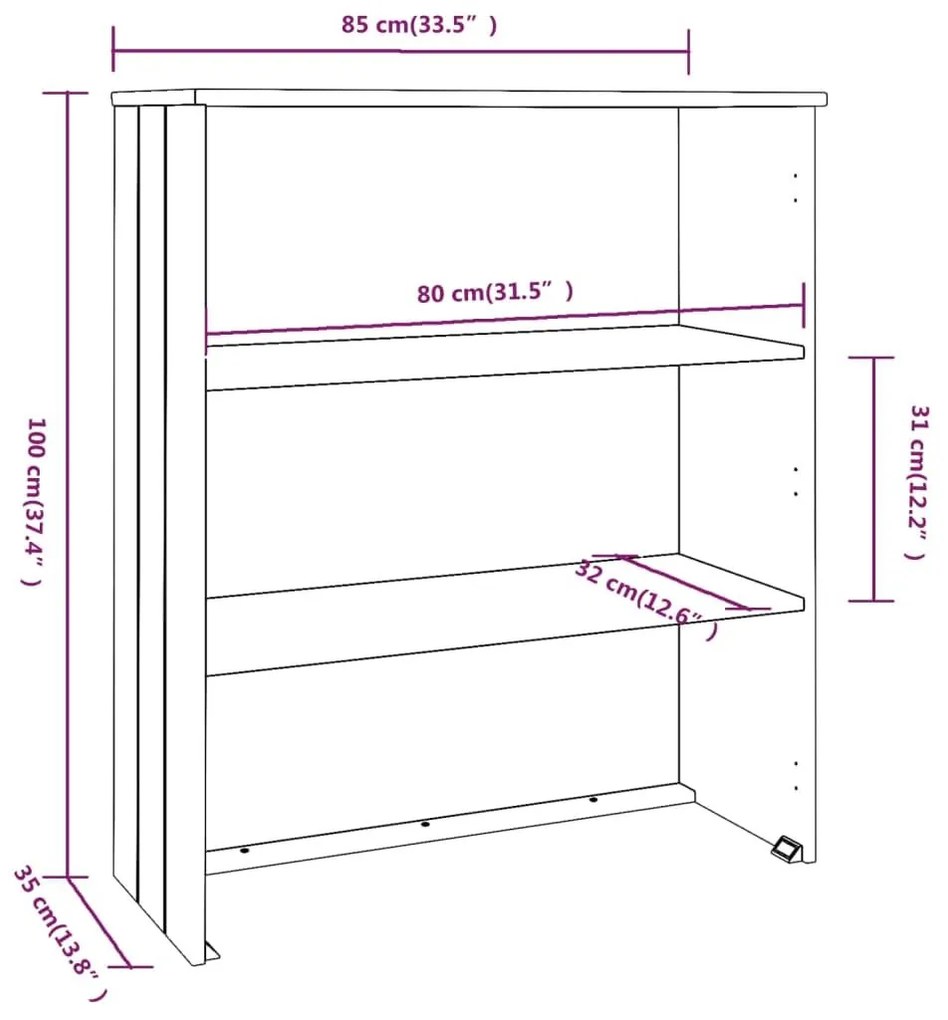 Πάνω Μέρος για Ντουλάπι HAMAR Μελί 85 x 35 x 100εκ. Ξύλο Πεύκου - Καφέ