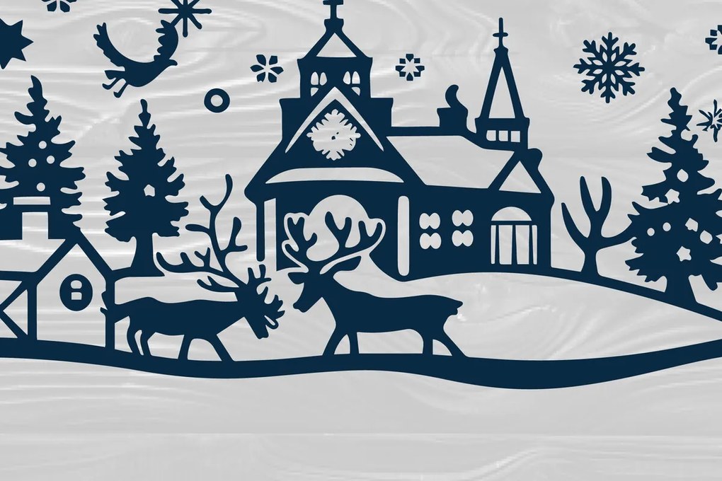 Σετ των 3 Intra απο ξύλο plywood 3mm-4mm πάχος Χριστουγεννιάτικο Δίασταση 4x4 cm INTRAFABR-102780821