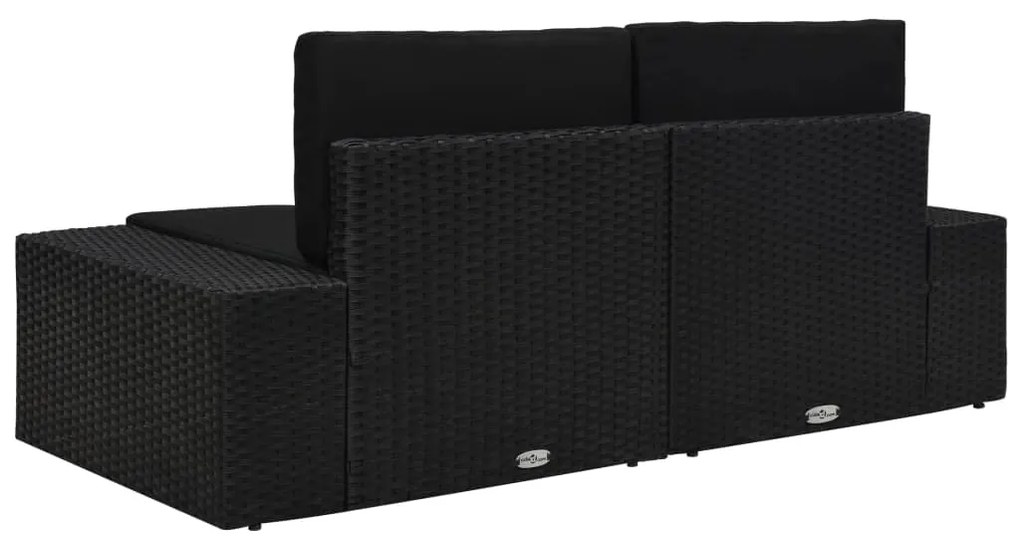 vidaXL Σαλόνι Κήπου Σετ 10 Τεμ. Μαύρο από Συνθετικό Ρατάν με Μαξιλάρια