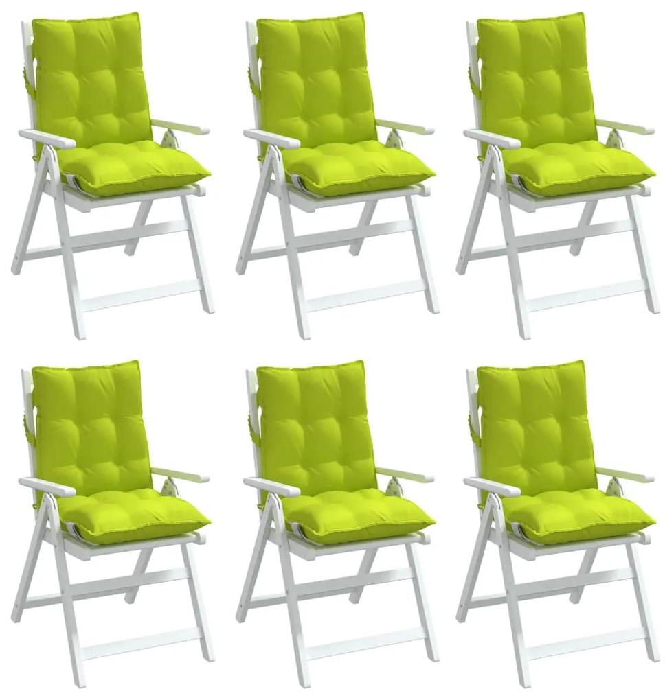 vidaXL Μαξιλάρια Καρέκλας Χαμηλή Πλάτη 6τεμ. Φωτ.Πράσινο Ύφασμα Oxford
