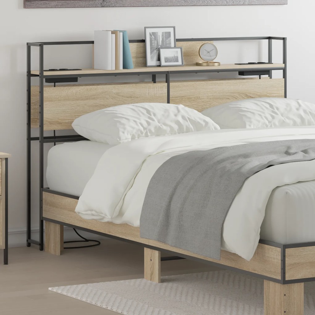 vidaXL Κεφαλάρι Αποθήκης Sonoma Δρυς 135 cm Επεξεργασμένο ξύλο