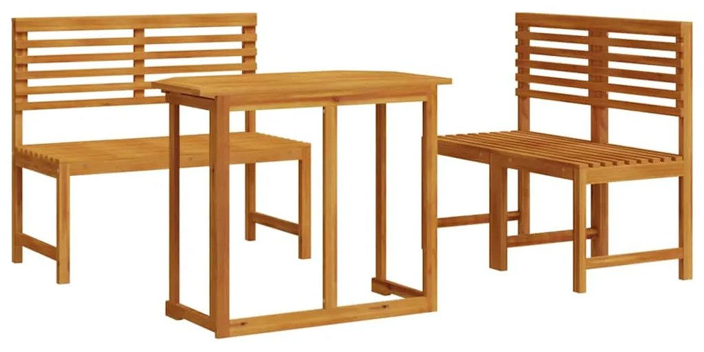 vidaXL Σετ Μπιστρό Κήπου 3 pcs Καφέ Μασίφ ξύλο ακακίας