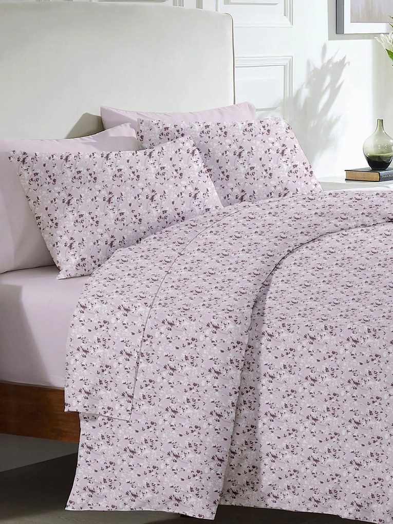 Σετ Σεντόνια Menta Εμπριμέ 320 Lila Υπέρδιπλο (220x250)