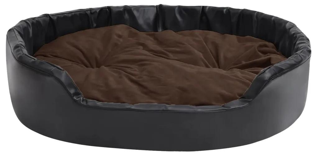 vidaXL Κρεβάτι Σκύλου Μαύρο/Καφέ 99 x 89 x 21 εκ. Βελουτέ/Συνθ. Δέρμα