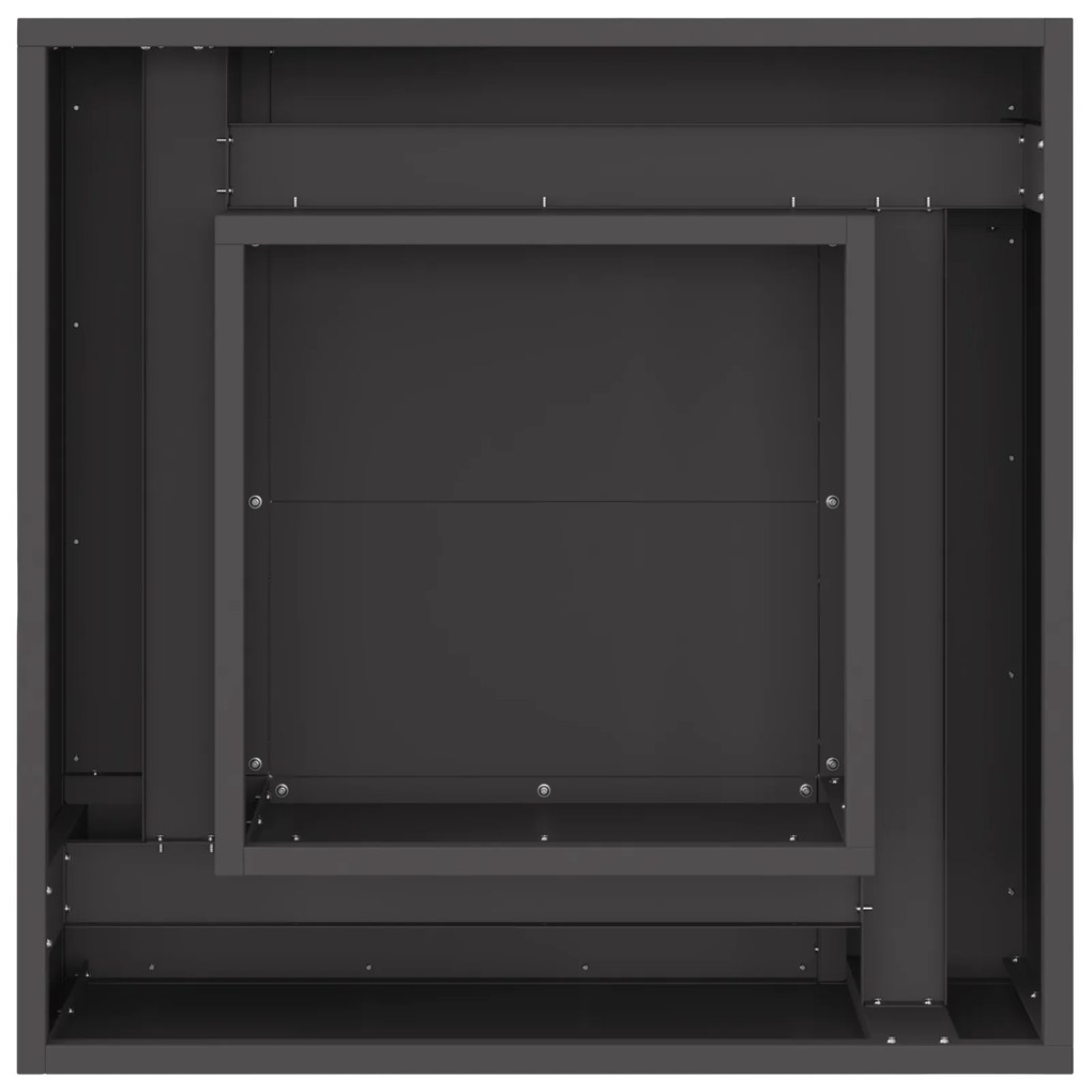 vidaXL Τζάκι Τετράγωνο Μαύρο 60x60x30 εκ. Σίδηρος