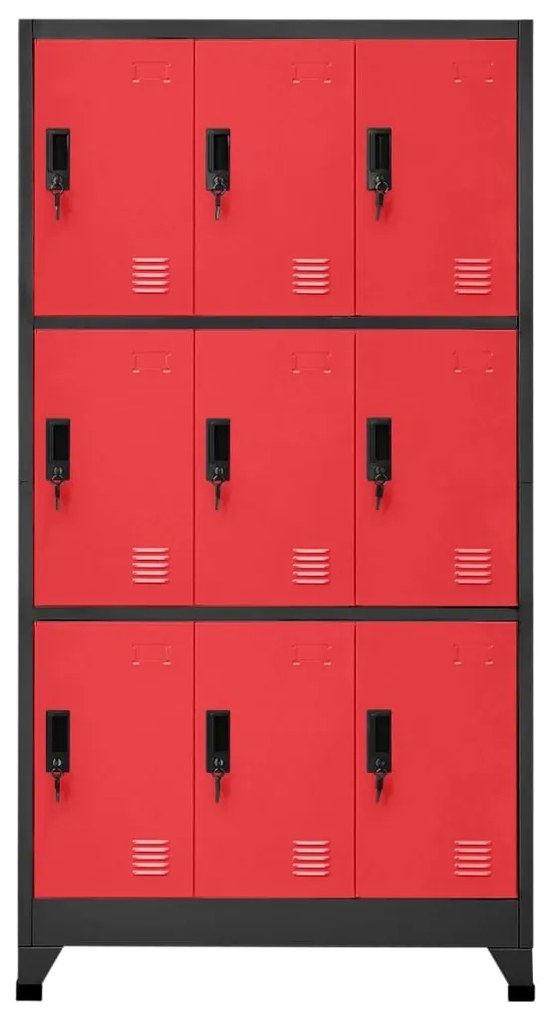vidaXL Φοριαμός Ανθρακί / Κόκκινο 90 x 45 x 180 εκ. Ατσάλινος