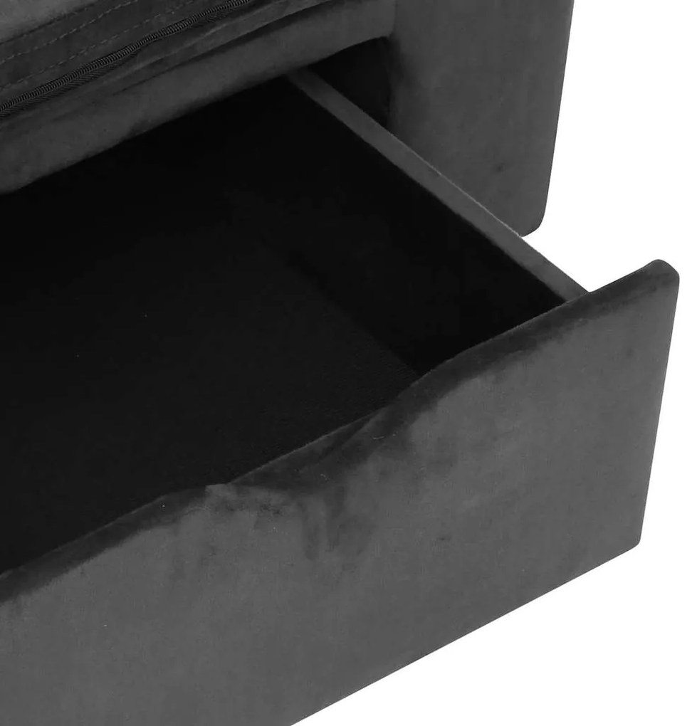 vidaXL Καναπές Σκύλου με Συρτάρι Σκούρο Γκρι 75 x 50 x 38 εκ. Βελουτέ