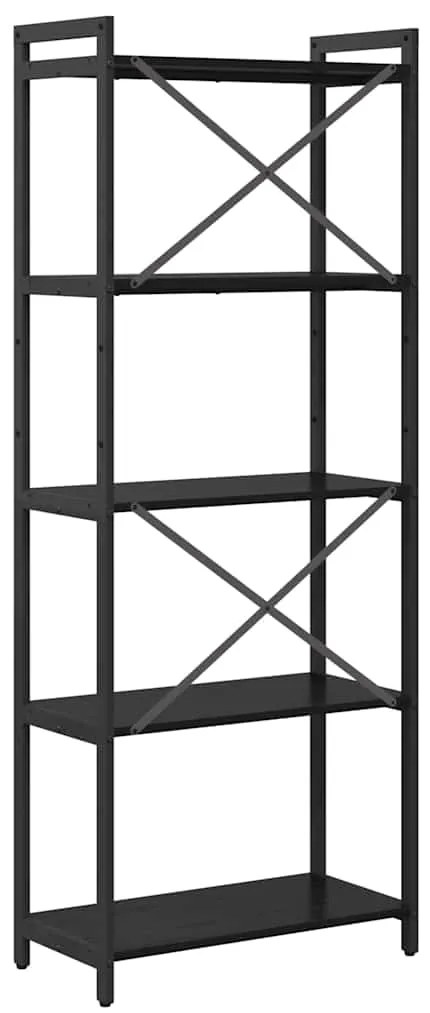vidaXL Βιβλιοθήκη Μαύρη δρυς 60 x 30 x 153 εκ Επεξεργασμένο ξύλο