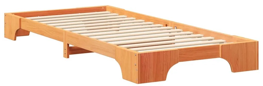vidaXL Κρεβάτι δαπέδου με αποθήκευση Καφέ 100 x 220 cm ξύλο