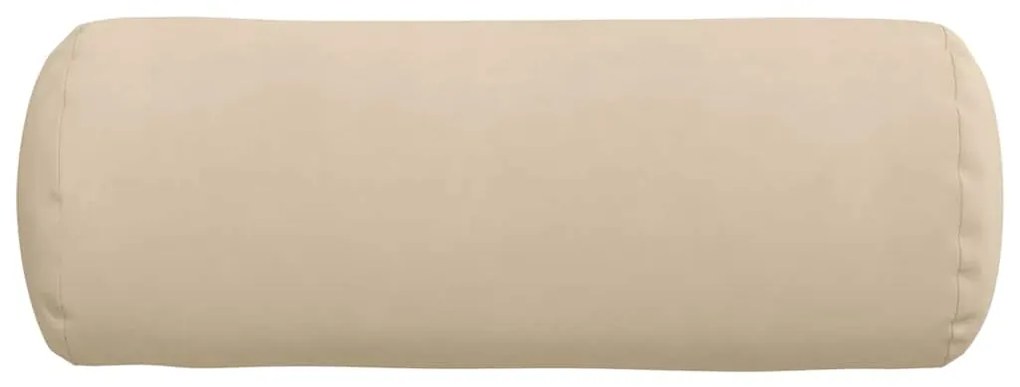 vidaXL Μαξιλάρια Στήριγμα 2 pcs Κρεμ Ø 25 x 70 cm Ύφασμα Μικροΐνας