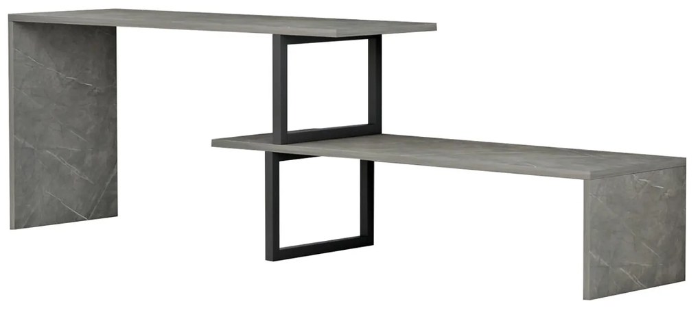 Έπιπλο τηλεόρασης BRIGGITE Μελαμίνη σε Grey Stone Texture 160x30x45Υεκ. 160x30x45 εκ.