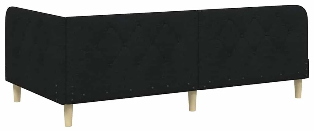 vidaXL Κρεβάτι Γωνίας με κεφαλάρι Μαύρο 90 x 200 cm ύφασμα