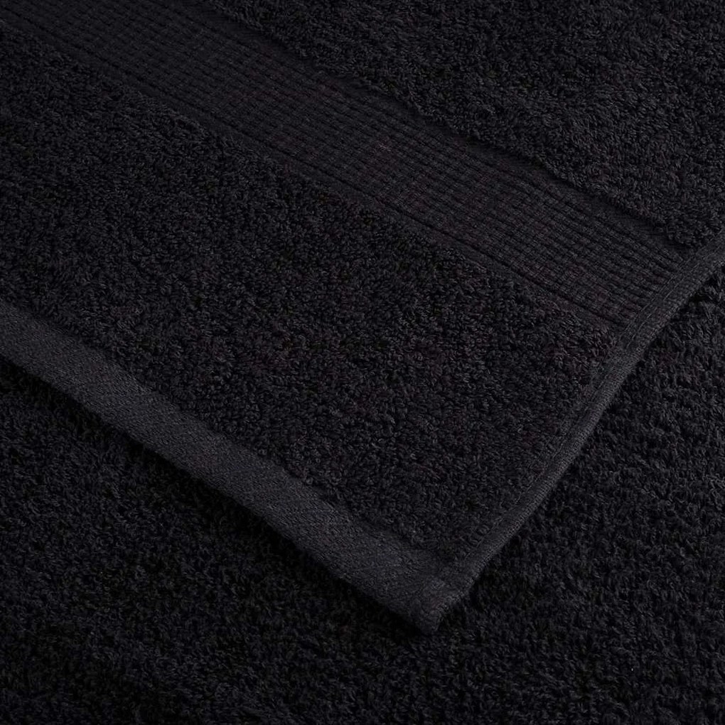 vidaXL Πετσέτες επισκεπτών 25 pcs Μαύρο 70 x 140 cm Βαμβάκι