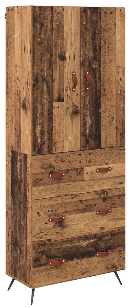 vidaXL Highboard Παλιό Ξύλο 69,5 x 34 x 180 εκ. Επεξεργασμένο ξύλο