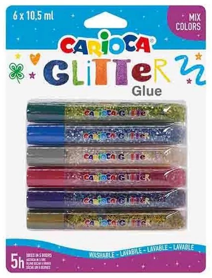 Carioca glitter glue mix 6x10,5ml 6 τμχ.