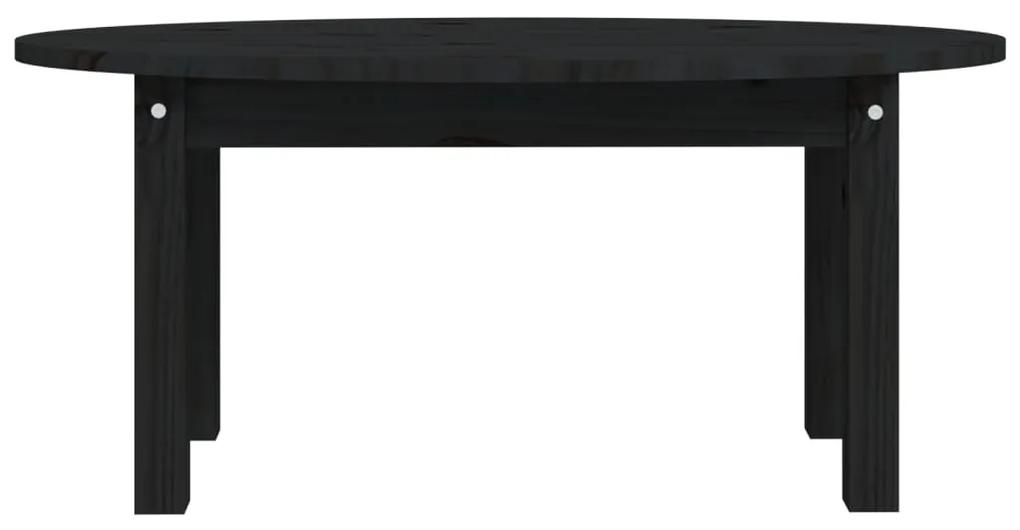 vidaXL Τραπεζάκι Σαλονιού Μαύρο 80x40x35 εκ. από Μασίφ Ξύλο Πεύκου
