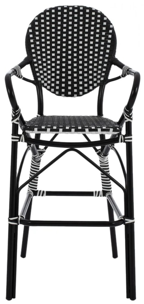 ΣΚΑΜΠΟ ΑΛΟΥΜΙΝΙΟΥ BAMBOO LOOK ΜΕ WICKER ΜΑΥΡΟ ΛΕΥΚΟ  56x60x126 εκ. 56x60x126 εκ.