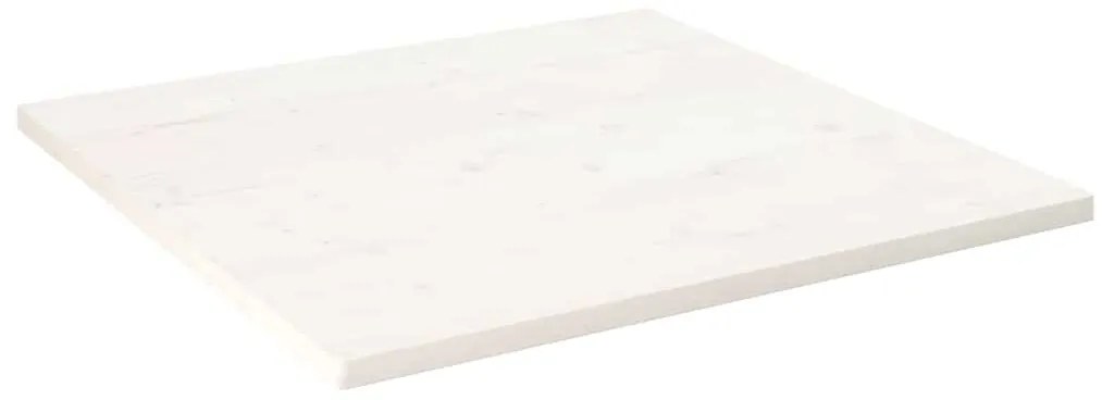 vidaXL Επιφάνεια Τραπεζιού Τετράγωνη Λευκή 80x80x2,5 εκ. Μασίφ Πεύκο