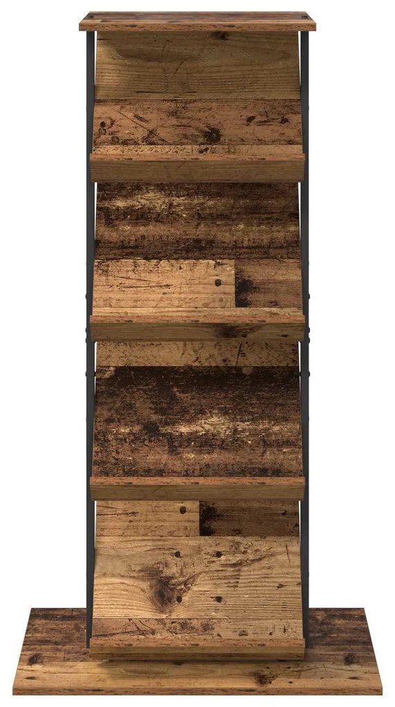 vidaXL Ράφι Περιοδικών με ράφι Παλιό ξύλο 68 x 40 x 123.5 εκ.