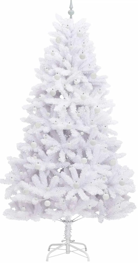 vidaXL Τεχνητό Χριστουγεννιάτικο Δέντρο με Άξονα με βάση Λευκό 240 cm