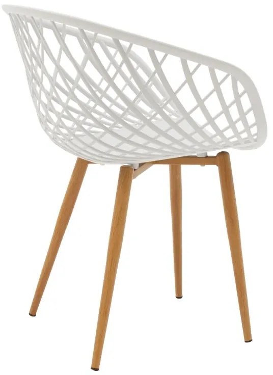 Τραπεζαρία Ezra-Natali σετ 5τεμ pp-mdf σε λευκή-φυσική απόχρωση 80x80x76εκ 80x80x76 εκ.