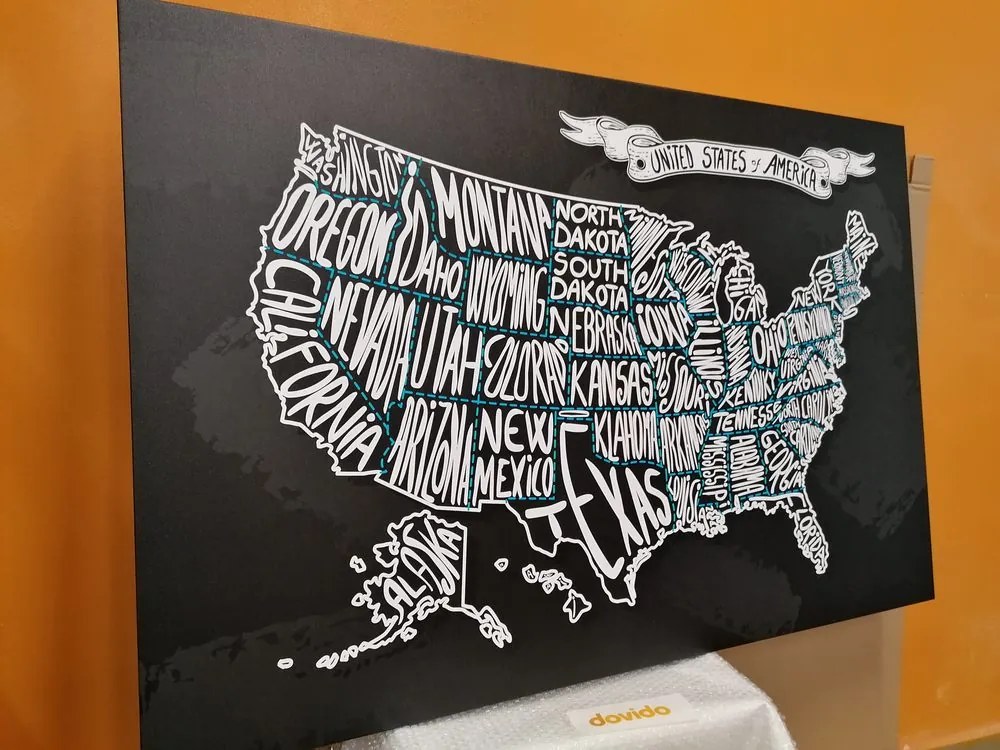 Εικόνα σύγχρονο χάρτη των ΗΠΑ - 120x80