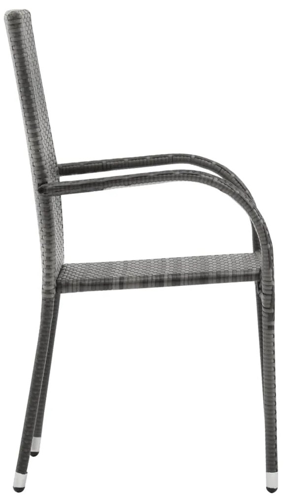 vidaXL Σετ Τραπεζαρίας Κήπου 7 Τεμαχίων Γκρι / Μαύρο