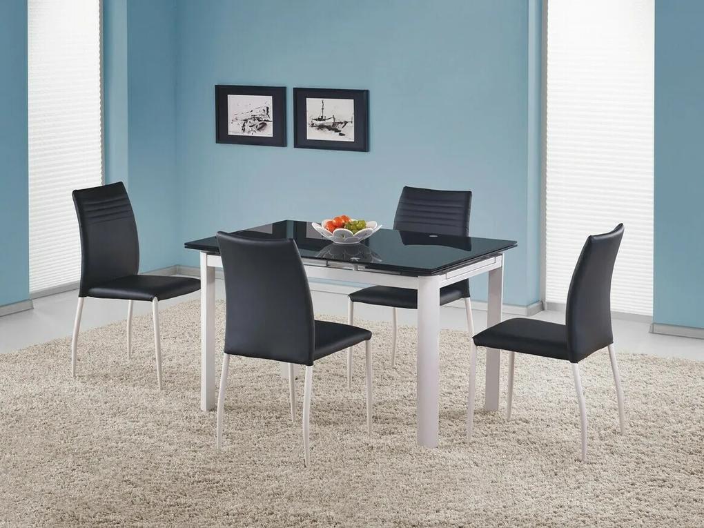 Τραπέζι Houston 113, Beige, Άσπρο, 75x80x120cm, 54 kg, Επιμήκυνση, Επεξεργασμένο γυαλί, Μέταλλο | Epipla1.gr