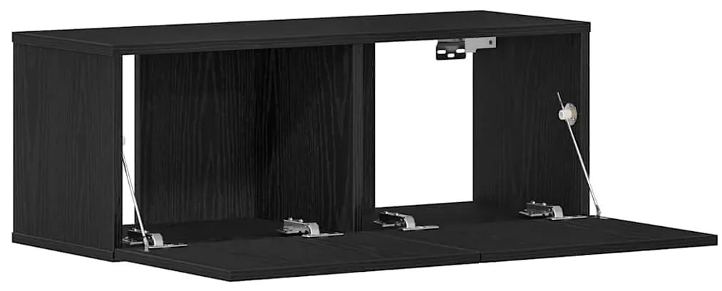 vidaXL Έπιπλα τηλεόρασης Επιτοίχιο 2 pcs Μαύρη δρυς 80 x 30 x 30 εκ