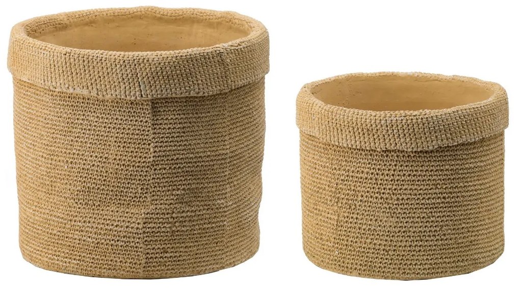 Artekko Knitt Κασπώ Τσιμεντένιο Μπεζ (37x37x32)cm Σετ/2 Artekko D9035