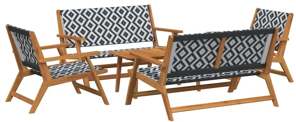 vidaXL Κήπου Καρέκλες με Τραπέζι 5 pcs Μαύρο 90 x 45 x 40 cm