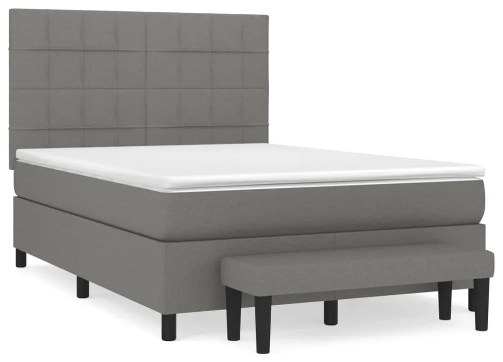 ΚΡΕΒΑΤΙ BOXSPRING ΜΕ ΣΤΡΩΜΑ ΣΚΟΥΡΟ ΓΚΡΙ 140X200 ΕΚ ΥΦΑΣΜΑΤΙΝΟ 3136598