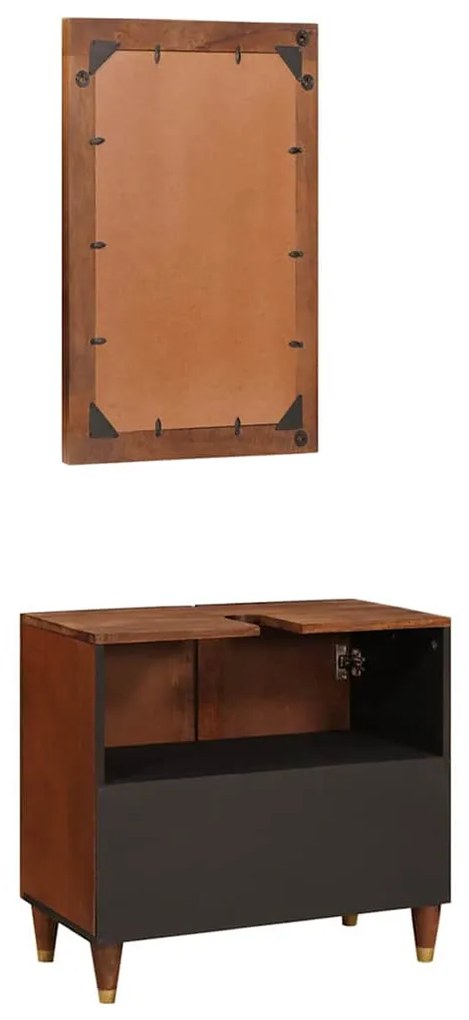 vidaXL Έπιπλα μπάνιου με συρτάρι 2 pcs 62 x 33 x 58 εκ. Στερεό ξύλο μάνγκο