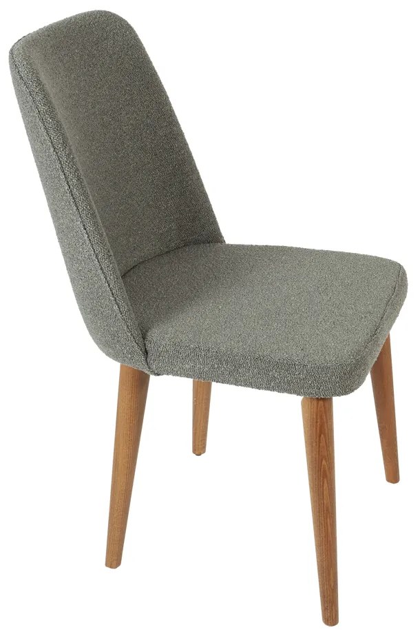 Artekko Artekko Milano Γκρι Καρέκλα με Μπουκλέ Ύφασμα (47x50x90)cm 783-1226
