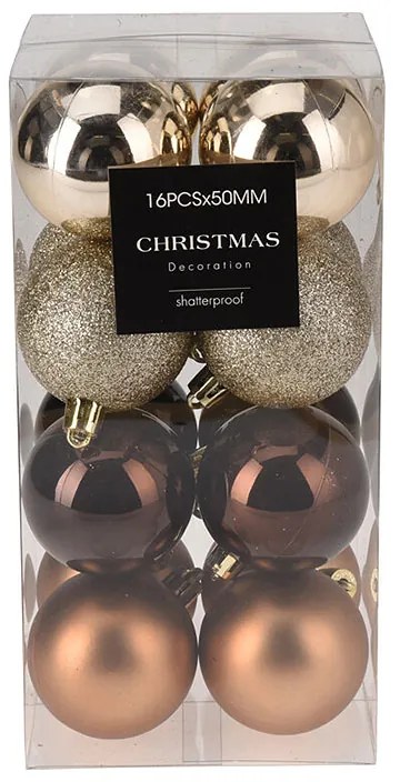 Χριστουγεννιάτικες Μπάλες (Σετ 16τμχ) K-M Amber AVS100440