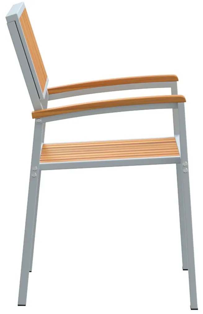 vidaXL Στοιβαζόμενη Καρέκλα 8 pcs Καφέ 56 x 57 x 87 εκ