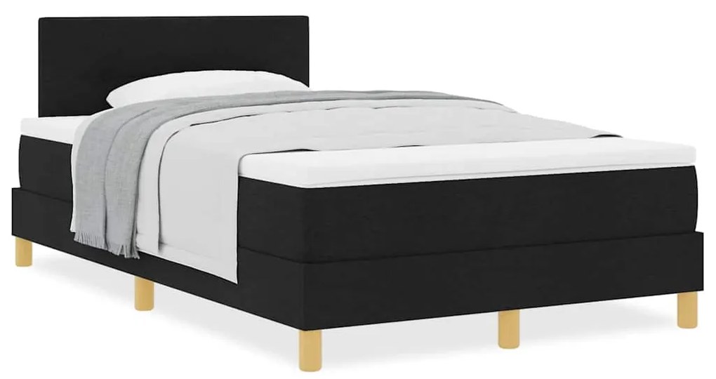 vidaXL Κρεβάτι box spring με στρώμα Μαύρο 120 x 190 cm ύφασμα