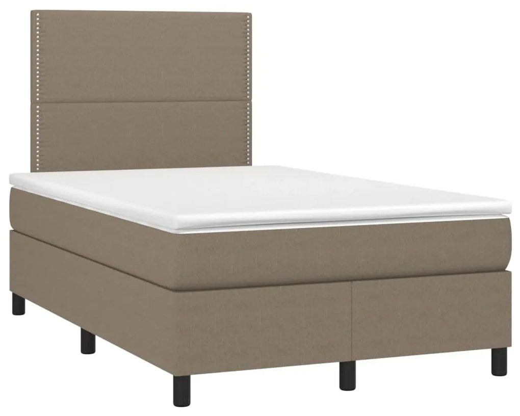 Κρεβάτι Boxspring με Στρώμα Taupe 120x190 εκ. Υφασμάτινο - Μπεζ-Γκρι