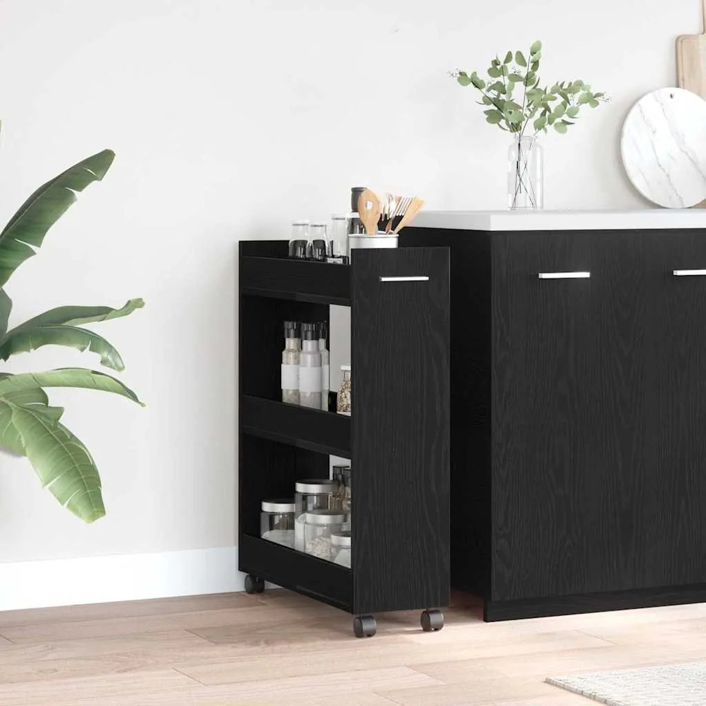 vidaXL Ντουλαπιού Μαύρη δρυς 60 x 22 x 79 εκ Επεξεργασμένο ξύλο